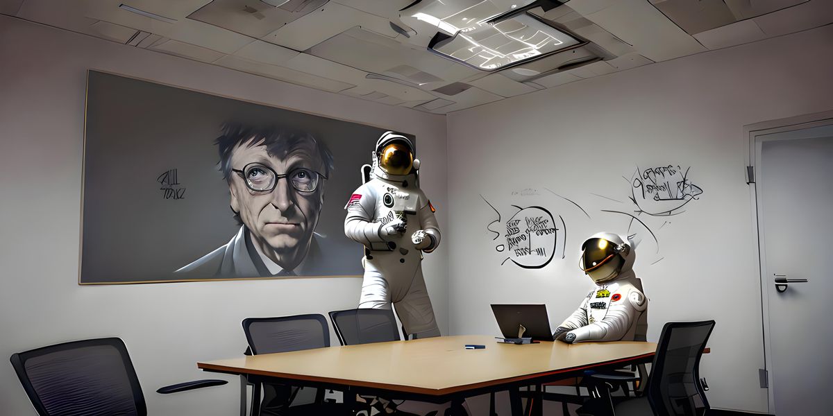 Astronauta in sala riunioni