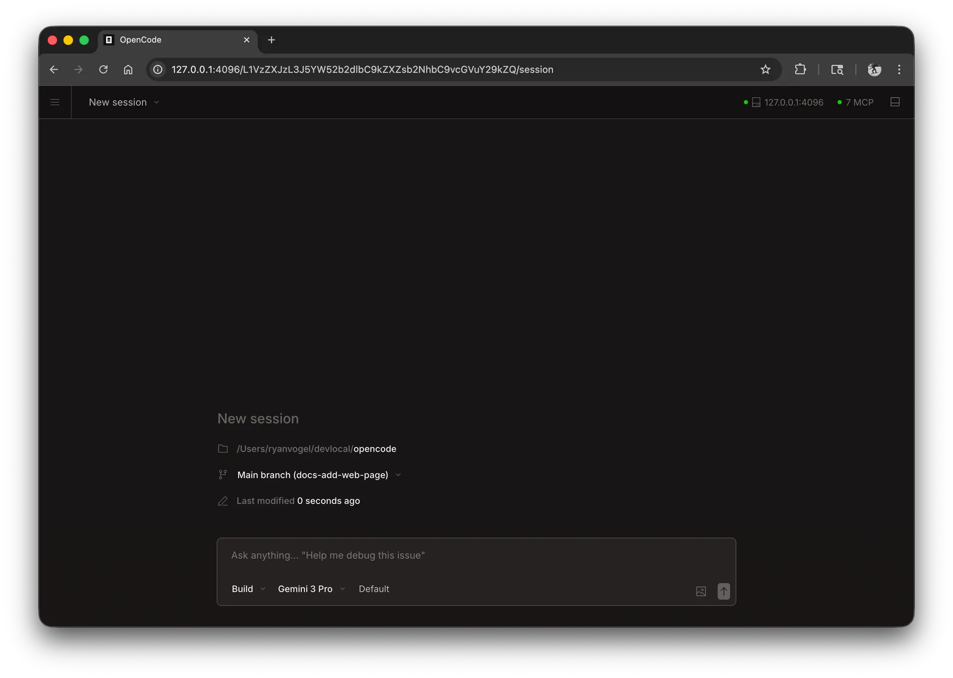 Opencode Web: Usa opencode direttamente dal browser