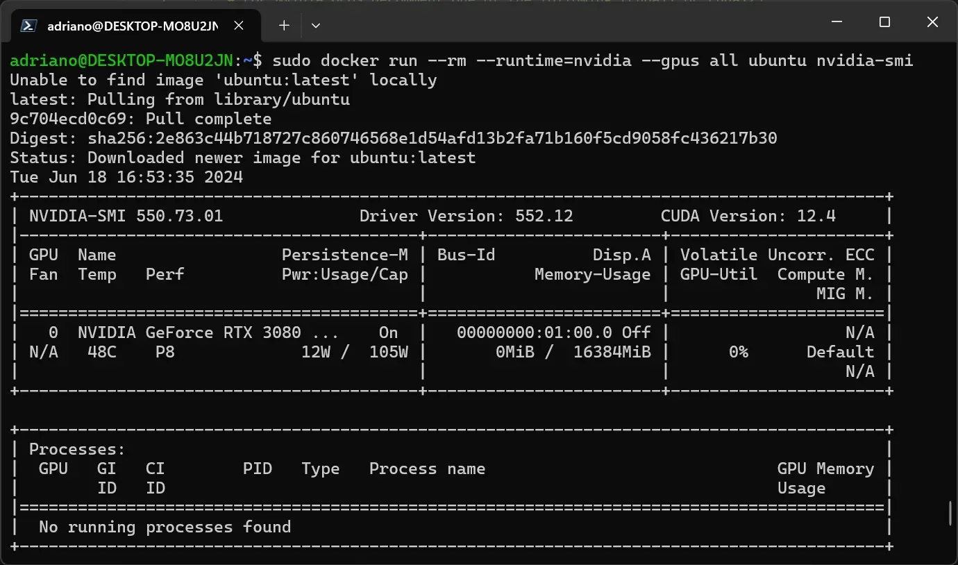 Guida Completa: Installazione di Docker con Supporto NVIDIA su Ubuntu in WSL2