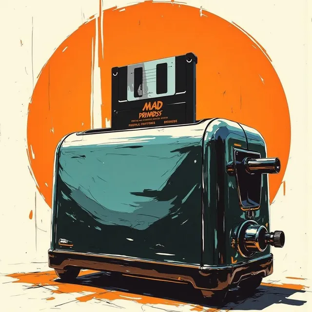 Painting of a Cyberpunk Toaster