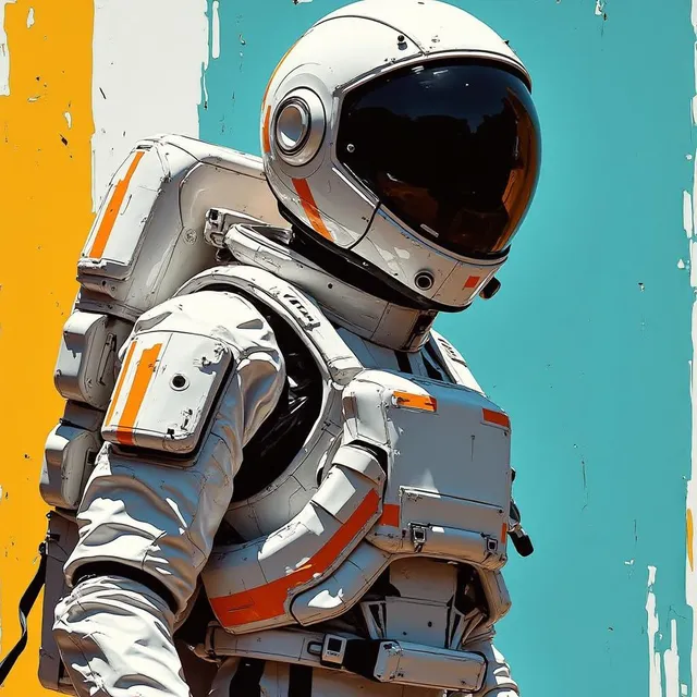Painting of a minimalist  Space Explore