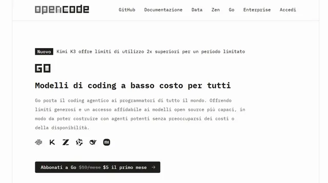 OpenCode Go: abbonarsi, configurare e usare i modelli open per coding agent
