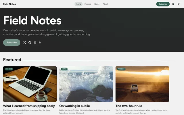 Astrix: a free open-source Ghost theme for modern publications